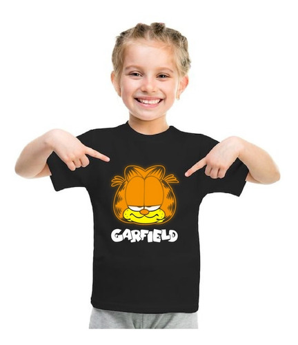 Playera De Garfield Para Dama Y Niñas Brilla En La Oscuridad