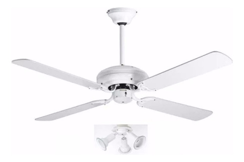 Ventilador De Techo Con Spots Spar Sp52wt Blanco