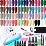 Kit De Esmalte De Uas De Gel De 35 Piezas Con Lmpara Ultravi