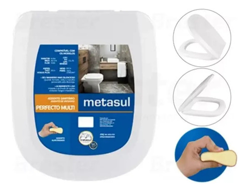 Assento Sanitário Almofadado Perfecto Multi Metasul 2 Cores