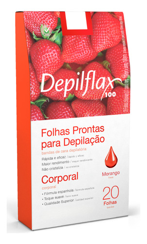 Folhas Depilatória Corporal Morango Nutre Hidrata Depilflax