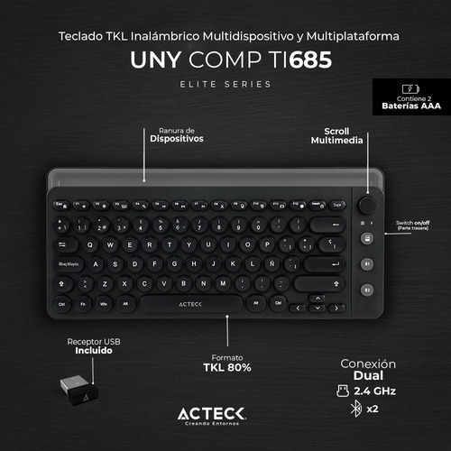 Teclado Multidispositivo Uny Comp Ti685 Win Ios Android