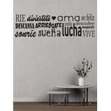 Frase Rie Diviertete Ama Descansa Vinil Decorativo 