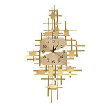 Reloj De Pared De Lujo En Metal Dorado 3d Para Decoración De