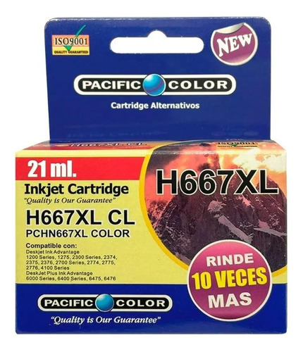 Tinta Alternativa Pacific Compatible Con Hp 667 X X L Color