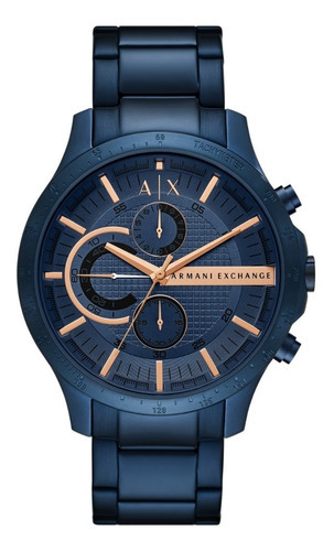 Reloj Hombre Armani Ax2430 Correa En Metal Azul 46 Mm