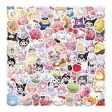 100 Sticker Pegatinas De Sanrio Serie Melody Y Kuromi Pvc