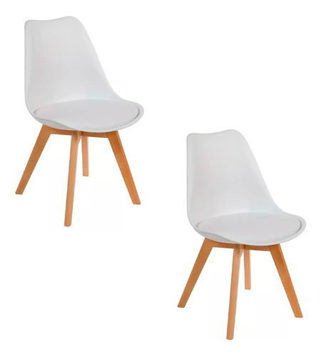 Set 2 Sillas Comedor Tulip Moderna Minimalista Acolchonada