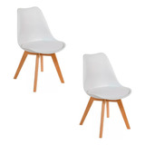 Set 2 Sillas Comedor Tulip Moderna Minimalista Acolchonada