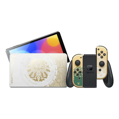 NintendoSwitch OLED 64GB The Legend of Zelda: Tears of the Kingdom Edition color verde y dorado y negro 2023 | Meses sin interés