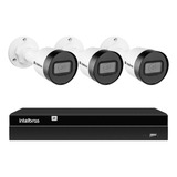 3 Câmeras Bullet Vlp 1230 Ir 30m Intelbras Nvr 1404 4 Canais