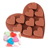 Molde De Silicón Corazon Para Chocolate Artesanal