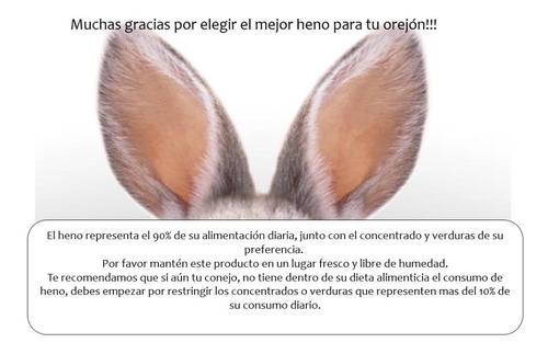 Heno Para Conejos X Kg. Incl Envío A - Kg a $35000