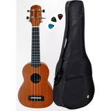 Ukulele Soprano Acoustik Guk-21 Ws+ Capa + Paletas