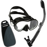 Combo Cressi F- Dual & Supernova Dry Snorkeling Y Buceo Color Negro/blanco