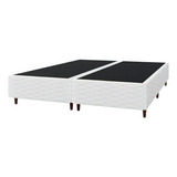 Base Cama Box Para Colchão Casal King 193x203cm Larissa Branco Umaflex