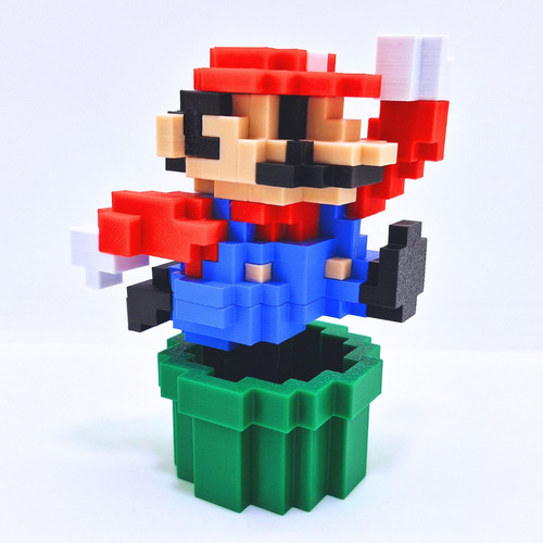 Figura Souvenir Mario Bros 8 Bits Impresión 3d Makeme