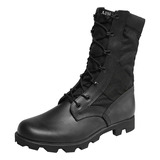 Botas Tacticas Militares Modelo Jungla Cuero Y Lona Negra