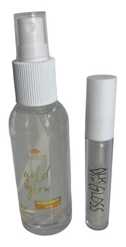 Kit Bruma Gold Glow Iluminadora Facial E Lip Gloss  Lábial  