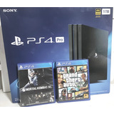 Sony Playstation 4 Pro 1tb Standard + 2 Jogos De Brinde