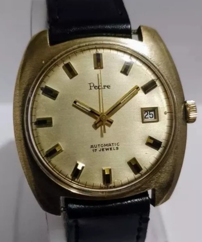 Elegante Reloj Suizo Pedre Automático '60s Antíguo No Mido