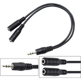 Cable Adaptador De Audio 3,5mm Macho A 2 Hembra | Negro