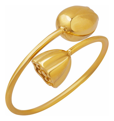 Anillo Ajustable Para Mujer Compromiso Chapado En Oro