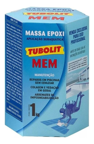 Massa Epoxi Tubolit Mem - 1kg Cola Azulejo Piscina