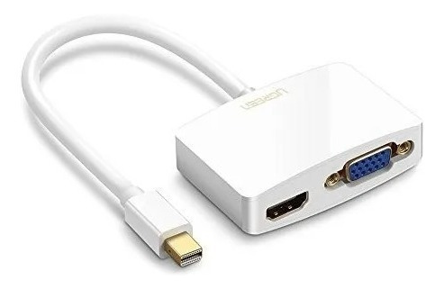 Adaptador Mini Displayport Hdmi + Vga (d-sub) Blanco