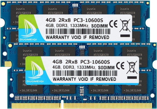 Memorias Ram Sodimm Duomeiqi Ddr3 8gb(2x4gb) 1333mhz 2rx8