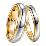 Set 2 Anillos Boda Argollas Matrimonio Tungsteno 18k Oro 