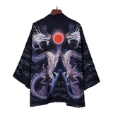 Abrigo De Kimono Japonés Yukata Vintage Para Hombre