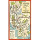 Imán 1951 Manhattan Nyc De Vinilo Magnético Con Mapa Históri
