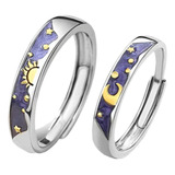 Anillo Sol Y Luna Van Gogh Plata 925 Ajustable Pareja Ilusio