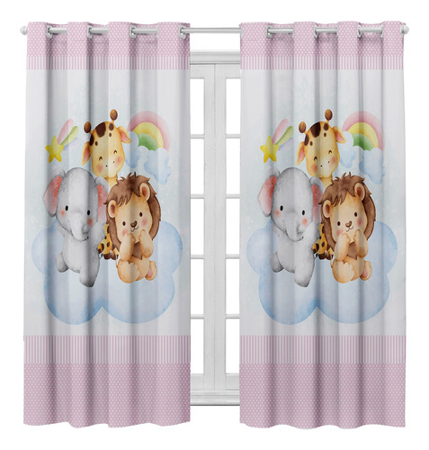 Cortina Infantil Blackout 2,80x2,20 Safari Corta Luz