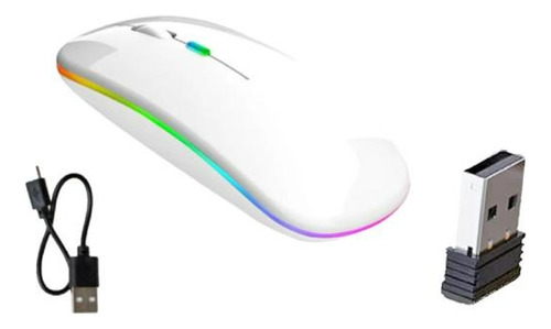 Mouse Sem Fio Recarregável Bluetooth Led Rgb Wirelles Usb