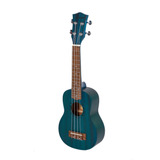 Ukelele Soprano Parquer De Madera Color Azul Con Funda