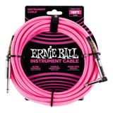 Cabo Ernie Ball 5,48m Plug Reto/l Trancado Neon Rosa 13006