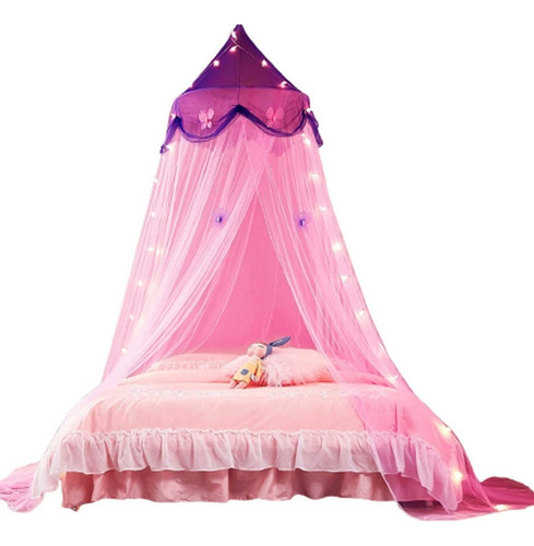 Toldo De Cama Com Luzes E Mosquiteiro Para Quarto De Menina