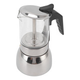 Cafetera Italiana De Vidrio Para Moka, De Acero Inoxidable,