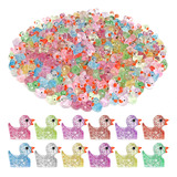 Gokupok 60 Pcs Glitter Mini Resin Ducks 12 Colors Little Du.