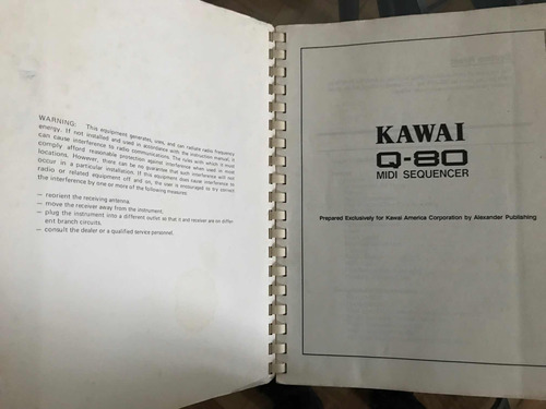 Kawai Q80 Manual De Usuario Original
