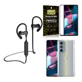 Kit Fone Bluetooth Hs188 Moto Edge 30 Pro + Capa E Película