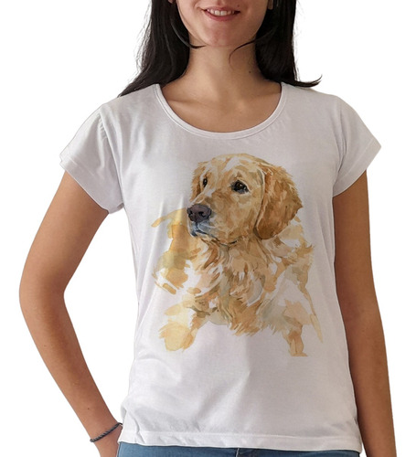 Remera Perro Labrador Retriever Golden Mujer Purple Chick