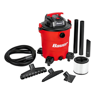 Aspiradora Seco Húmedo Bauer 14 Galones 6HP Roja para Hogar | Envío gratis