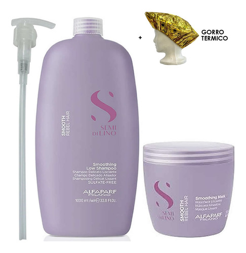 Alfaparf Shampoo 1lt Y Mascarilla 500ml Smoothing Alisadora