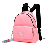 Mochila 13 PuLG. Trendy 21664 C/ Bolsillo Plaqué Y Llavero Color Rosa