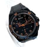 Reloj Mido Oceanstar Jumbo Negro Pavonado Negro Caucho