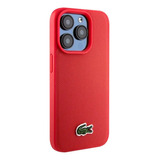 Funda Lacoste Magsafe Iconic iPhone Para 15 Pro Max Rojo 