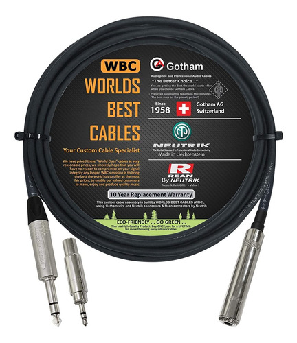 Cable De Extension Para Auriculares Estereo 6,35mm M/f, 4...